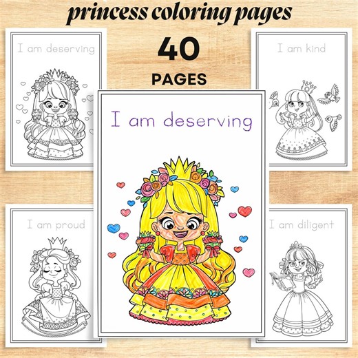 Princess Coloring Pages | Cute Fairy Tale Princess Printable Coloring Sheets | Printable Coloring Pages | PDF Download - Etsy