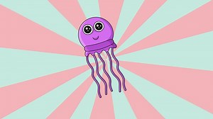Download Animated jellyfish icon with a rotating background for free