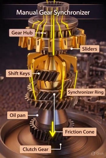 Manual Gearbox Synchronizer #automobile #mechanic