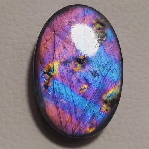 Double Tone Labradorite - Cabochon Green to Purple Iridescence : Celestial Glow Labradorite (55.40 Carat, 37x25x6 Mm) - Etsy