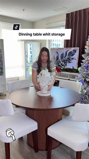 Esta mesa de comedor luce elegante ✨😍su precio es una locura 🤌 con almacenamiento incluido 👆💯#table #dinning #tiktokshopcreatorpicks #tiktokshopblackfriday2026 #wood