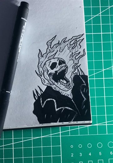 Tutorial de como desenhar o motoqueiro fantasma simples #tutorialdedesenho #motoqueirofantasma #artistsoftiktok #desenhosimples #terror