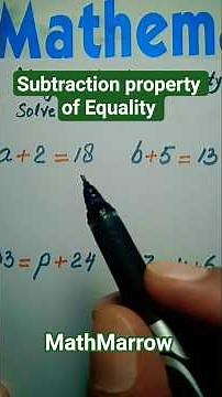 Using Subtraction property of Equality to solve @MathMarrow