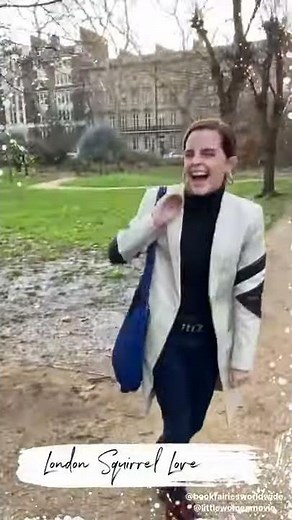 Emma Watson befriending massive squirrel in London (Part 1)