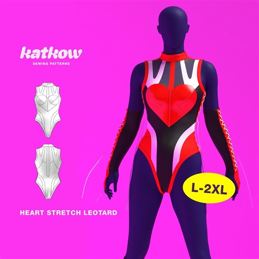 Heart Leotard (L-2XL) Sewing Pattern for Drag Queens Stretch With Color-block Cut-outs Dancewear Bodysuit - Etsy
