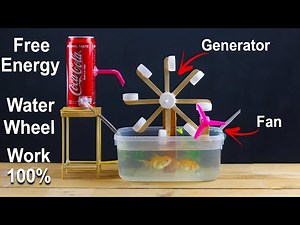 How to Make Water Wheel For Generator And Aquarium - Free Energy Water Fountain Without Electricity