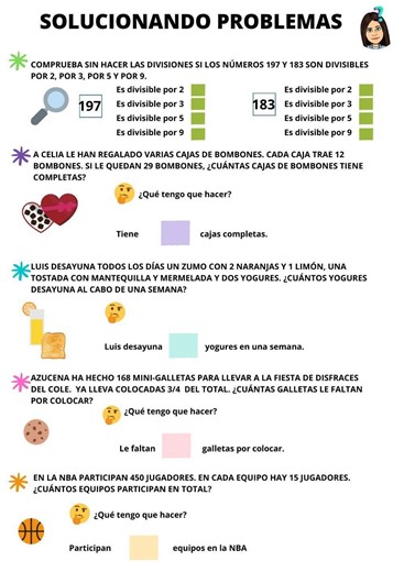 Resolviendo problemas worksheet