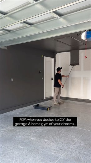 Michael Motto on Instagram: "Dream Garage + Home Gym 🔥 Comment DIY for a link of the items used in this garage/ home gym renovation! My garage was something on my bucket list of home renovations that kept being dropped to the bottom of the list. Finally, I decided to commit to a DIY project for my garage. But, I wanted it to be a multipurpose space, for both my workstation, storage and home gym! And of course it HAD to be aesthetic and fit my vibe 🤙🏽 I was researching on @loweshomeimprovement