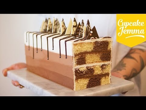 Rectangular Chocolate Marble Cake Recipe | Cupcake Jemma
