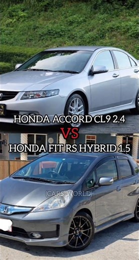 Honda Accord CL9 2.4 Vs Honda Fit RS Hybrid 1.5 Battle! 🔥#like #share #subscribe #comment