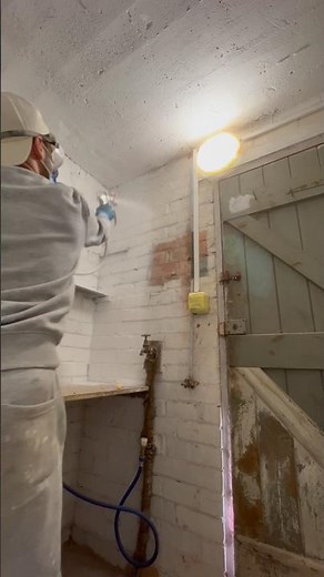 Spray painting the shed with the ￼ Erbauer eaps600 Electric Paint Sprayer