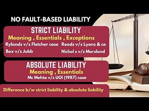 No Fault Liability || Strict Liability & Absolute Liability || Part-2
