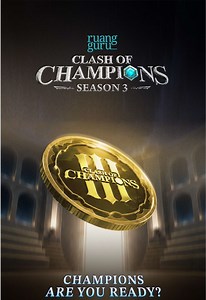 RUANGGURU CLASH OF CHAMPIONS SEASON 3 SEGERA TAYANG! ⚔️🔥 Sebentar lagi arena kembali dibuka! Bersiaplah untuk menyaksikan generasi baru mahasiswa berprestasi menghadapi tantangan yang lebih seru dan tentunya kompetisi yang menegangkan 🤯🤯 Kamu siap? Jangan lupa, siap-siap bertemu dengan champions yang akan diumumkan mulai tanggal 16 Juni 2026, jam 19.00 WIB Follow terus media sosial kami untuk update terbarunya! Produced by: @ruangguru Supported by: Google Gemini, Canva, Realme, Favbeauty, Pop