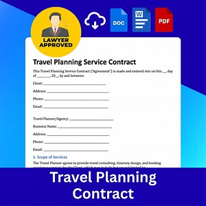 Travel Planning Contract Template | Editable Travel Agent Agreement | Client Service Contract | Travel Agency Forms | Printable PDF & Word - Etsy