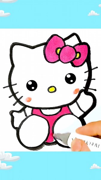 Cómo Dibujar A Hello Kitty Paso A Paso 😍 #cómodibujar #comodibujar #dibujosfáciles #dibujoslindos