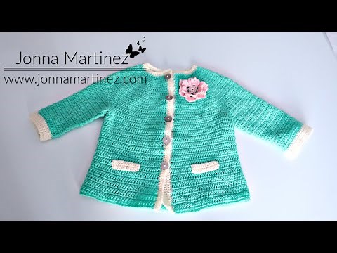 HOW TO CROCHET A BABY CARDIGAN | 1-3 Month old size | Full Tutorial #crochetbabysweater
