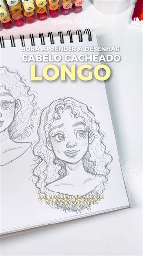Aprenda a Desenhar um Cabelo Cacheado Longo