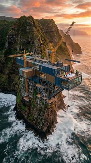 Impossible Cliffside Container Home Build in Hawaii 🌊 | AI Construction Time-Lapse Concept