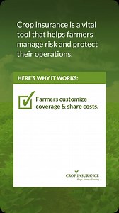 #Cropinsurance is a vital tool that helps farmers manage risk and protect their operations. Here’s why it works: *Farmers customize coverage & share costs. *Fast payouts — weeks, not years. *Shared risk eases taxpayer burden. *Covers losses, not profits. *Available to all farmers. *Supports loans & financial security. *Builds market confidence. *Adapts to ag’s evolving needs. *Trusted program — 90% of eligible acres insured. | Crop Insurance Keeps America Growing | Facebook