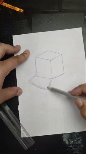 3D Cube Drawing 😱 Amazing Shadow Illusion | Easy Trick #shorts #viral
