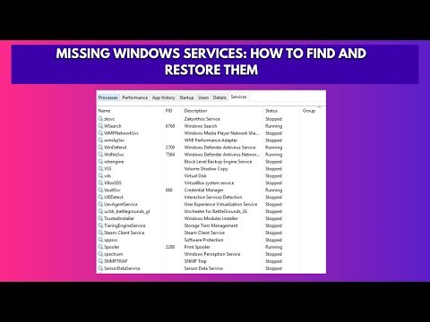 Missing Windows Services How to Find and Restore Them