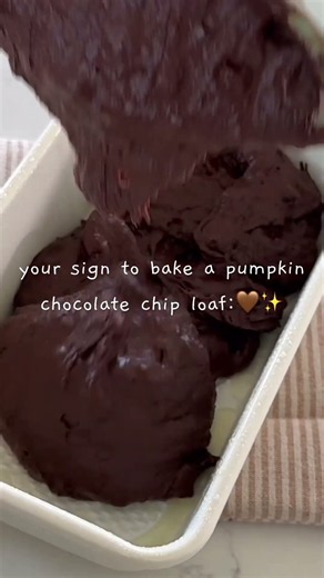 Pumpkin Chocolate Chip Loaf! 🤎🧡🍂 Full Recipe in the Description.