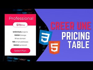 Créer une Pricing Table | Tutoriel HTML CSS - Tableau de Prix