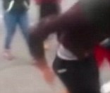 Graphic footage shows young girl stab her rival in the face