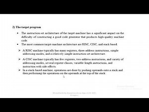 Module 5-Target Code Generation