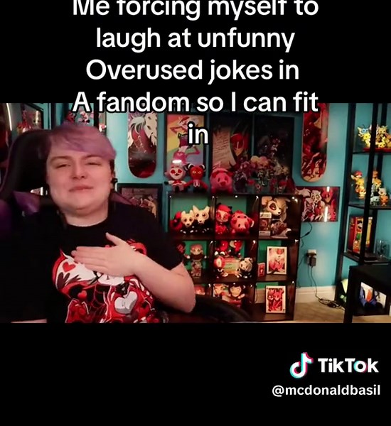 Forcing Myself to Laugh at Unfunny Jokes in a Fandom | Funny Hazbin Hotel Comedy Performance