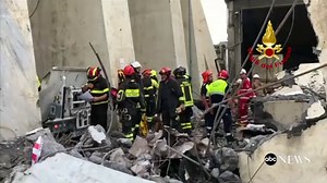 At least 25 dead after cars plunge off collapsed bridge in Italy