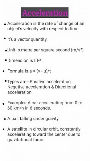 Acceleration in motion
