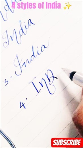 4 styles of India ✨️ #calligraphy #lettering #handwriting #shorts #viral #viralshort #trending