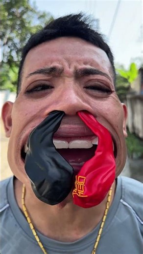 Baby Teaches a Friend How to Blow Up Balloons Properly#couple #martialarts #shorts