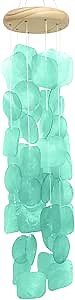 Wind Chimes for Outside 26", Clear Tones Sea Shell Wind Chimes Outdoor, Handcrafted Capiz Sea Glass Shells Windchimes Memorial Wind Chime for Patio, Garden, Porch Decor, Beach Gifts