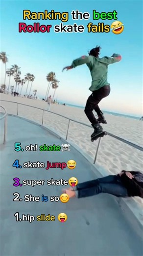 Ranking the best roller skate fails 🤣 #ranked #ranking