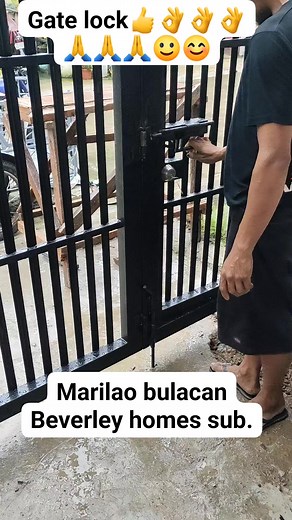 Gate lock.4 panel gate with service door. 09072328923.#gate #grills #fence #house #renovation #builder #constraction #paint #painting #tubular divider #installation #fabrication #fabricationshop #metal #iron #ironman #trending #tren #trend #trendingvideo #creative #supply #hardwork #hardware #new #news #newtrend #newyork #philippines #philippines🇵🇭tiktok #bulacan #caloocan #quezoncity #pasig #pasigcity #laspiñas #mandaluyong #parañaque #lagro #capcuttemplate #norzagaray #stamariabulacan #wood