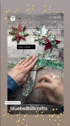 Scandinavian folded fabric stars - full tutorial is linked below.. ✨