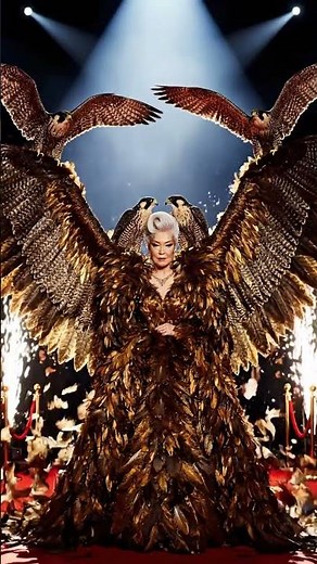 Falcon Wing Couture Dress Takes Flight on the Red Carpet 🦅✨