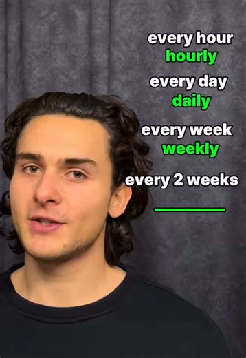You hear and say phrases like “every hour” “every day” “every week” And they make sense. But then English suddenly switches things up. Instead of saying every hour, English often uses one word. Same meaning — cleaner, shorter, more natural. And this small change shows up everywhere: in schedules, habits, reports, and conversations. Think about how often you talk about routines. Work tasks. Exercise. Notifications. Updates. This is one of those patterns that quietly makes your English sound smoot