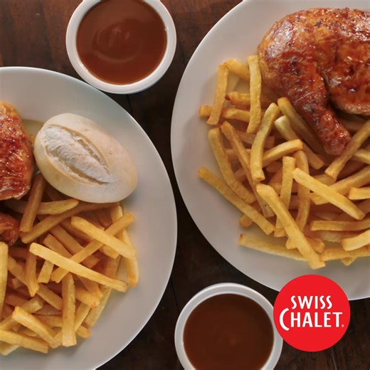 2 Can Dine is BACK 😍🍗 ! For a limited time, enjoy two of our famous Quarter Chicken Dinners, served with our Signature Chalet Dipping Sauce, a dinner roll, and your choice of side for ONLY $19.99* 🎉 Hurry, offer ends Feb 8th. Available for dine-in, takeout, and pickup. *Valid January 19-February 8, 2026. Taxes, upgrades of sides and beverages extra. White meat (~80 Cals) add $2.00 per entrée. Not valid for delivery. Participating locations only. Not valid with any other offer, coupon or promo