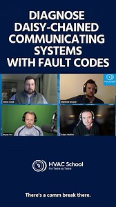Dive into the world of HVAC troubleshooting and learn how fault codes in communicating systems pinpoint issues, making diagnosis more efficient. Understand the ease of identifying communication breaks and the tools that can help, even without needing complex equipment. Join us for insightful tips and practical solutions on our live stream: https://buff.ly/3S2CUJe #HVAC #HVACR #HVACSchool #HVACTips #TechTips #CommunicatingSystems | HVAC School | Facebook