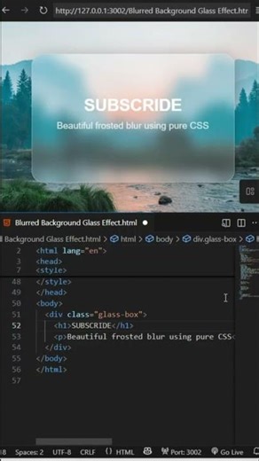 🌫️ Beautiful Glassmorphism Effect Using CSS | Modern UI Design ✨