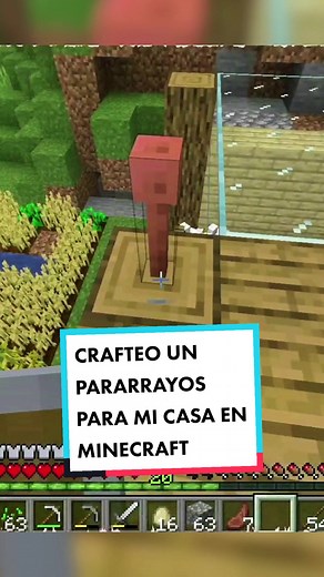 Crafteo un pararrayos para mi casa en Minecraft