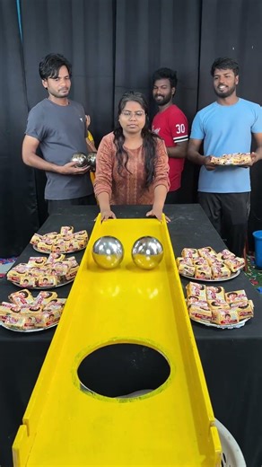 Family steel ball roll game challenge fun 8 #shorts