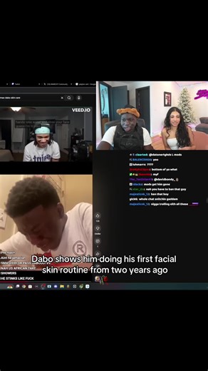 Dabo shows him doing his first facial skin routine from two years ago 🥀 #fyp #dabo #youngdabo #twitch #live