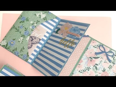 Single Sided Paper Flip-book Mini Album Tutorial Easy Flat mail ✉️ Spring 🌸