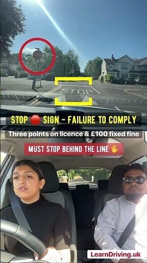 Stop Sign Fail: On or Slightly After the Line=Driving Test Failure #drivingfails #drivingtest #drive