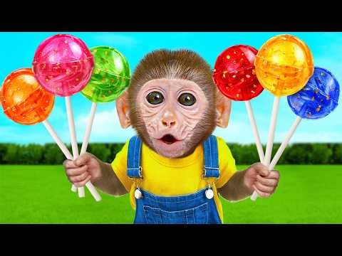 Monkey Bibi Takes Care of Sick Baby Monkey and Keeps Him Away from Candy Trouble