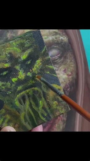 Swamp Monster Mini Acrylic Painting